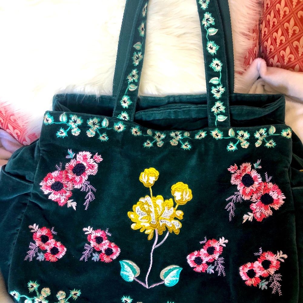 Anthropologie Large Velvet Travel Bag